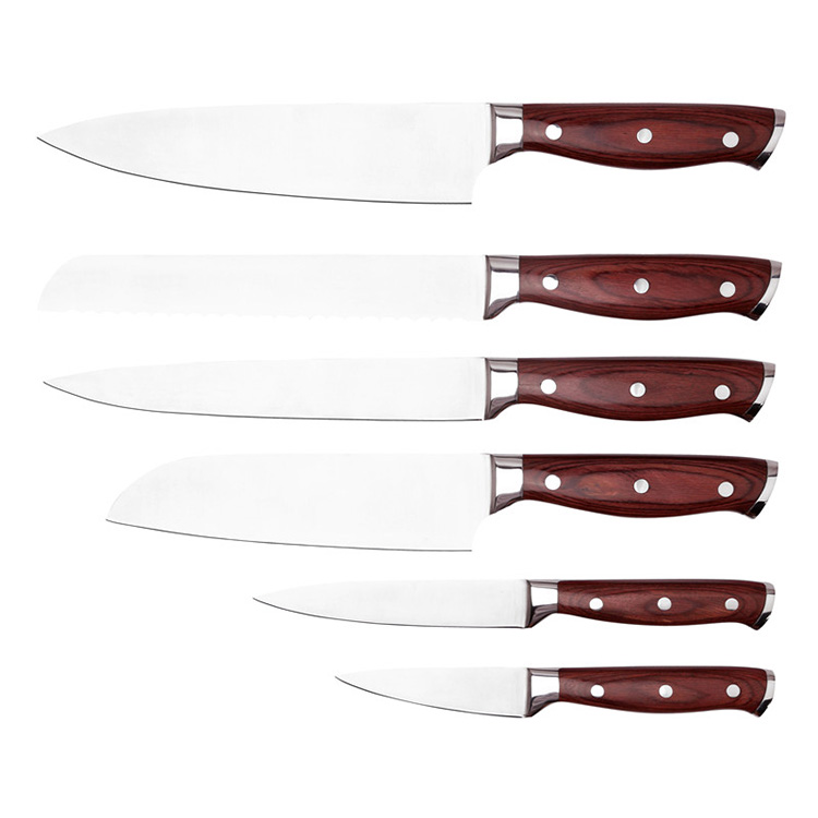 8 Zoll High Carbon Deutscher Edelstahl Pakka Holz Küche Chef Messer Set 