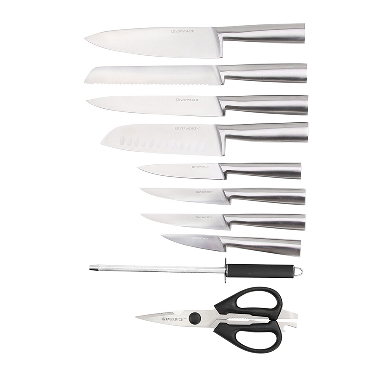 Großhandel Professionelle Küche Zubehör Messer Set Edelstahl Hohl Griff Japanische 10-teilige Küche Chef Messer Set 