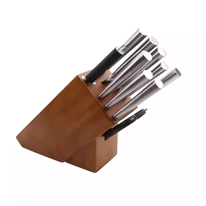 Heißer Verkauf High Grade 10 Stücke Küchenmesser Edelstahl Chef Messer Set mit Holz Messer Block 