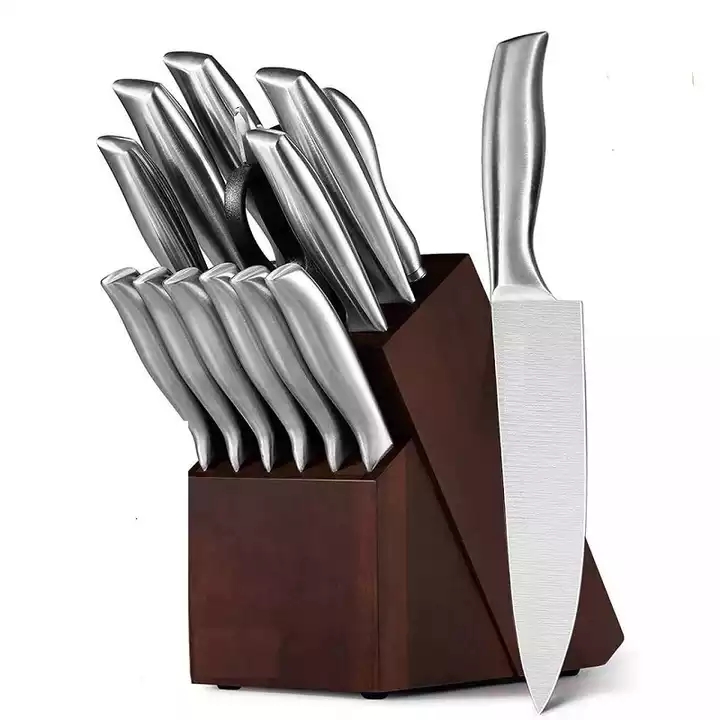 Fabrik Großhandel Benutzerdefinierte OEM Professionelle 14 Pcs Chef Messer Sets Edelstahl Set Küchenmesser Mit Block 